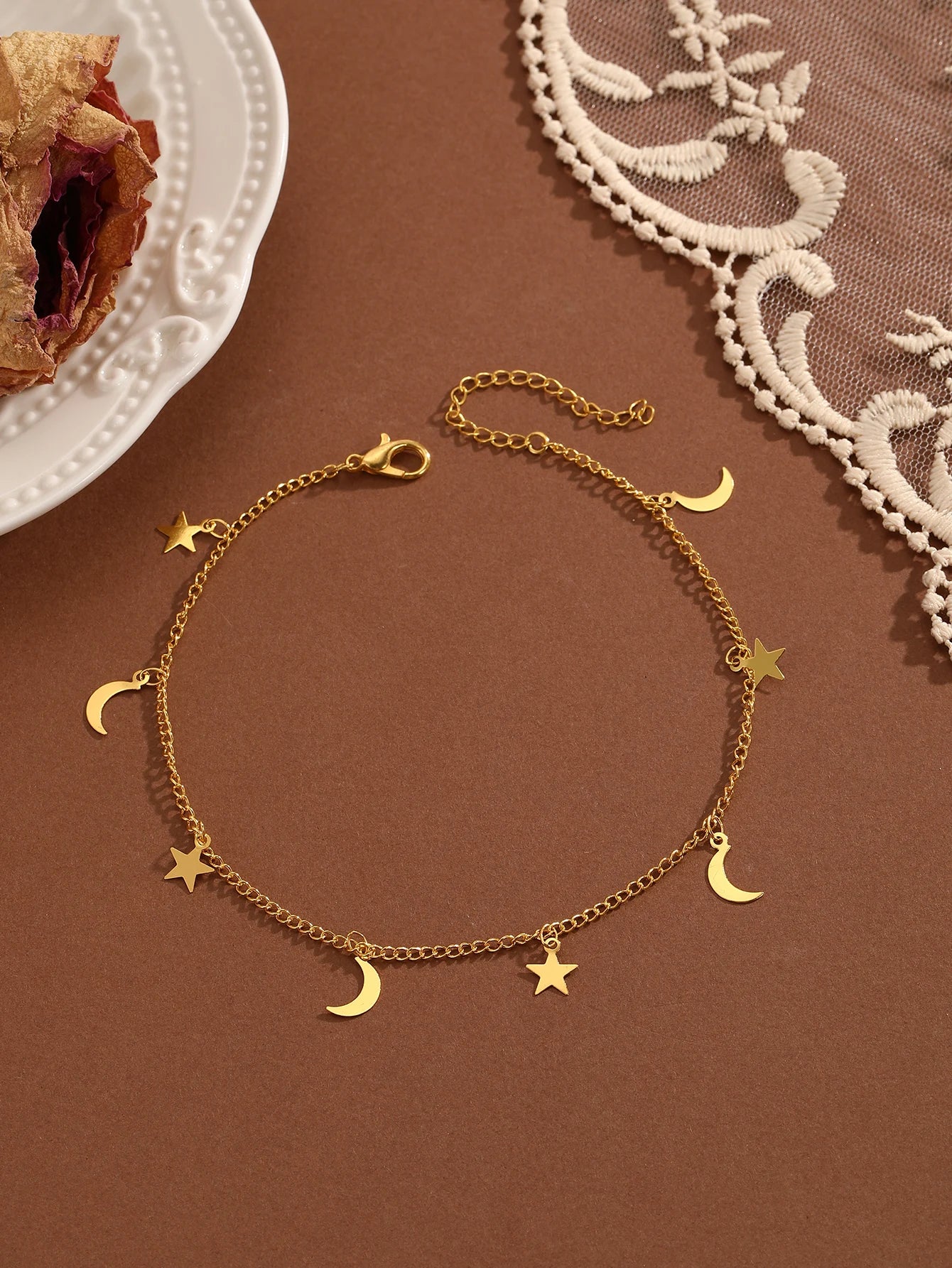 QIAMNI Summer Bohemia Crystal Cubic Zirconia Anklet For Women Girls Ankle Bracelet Leg Chain Beach Party Travel Foot Jewelry