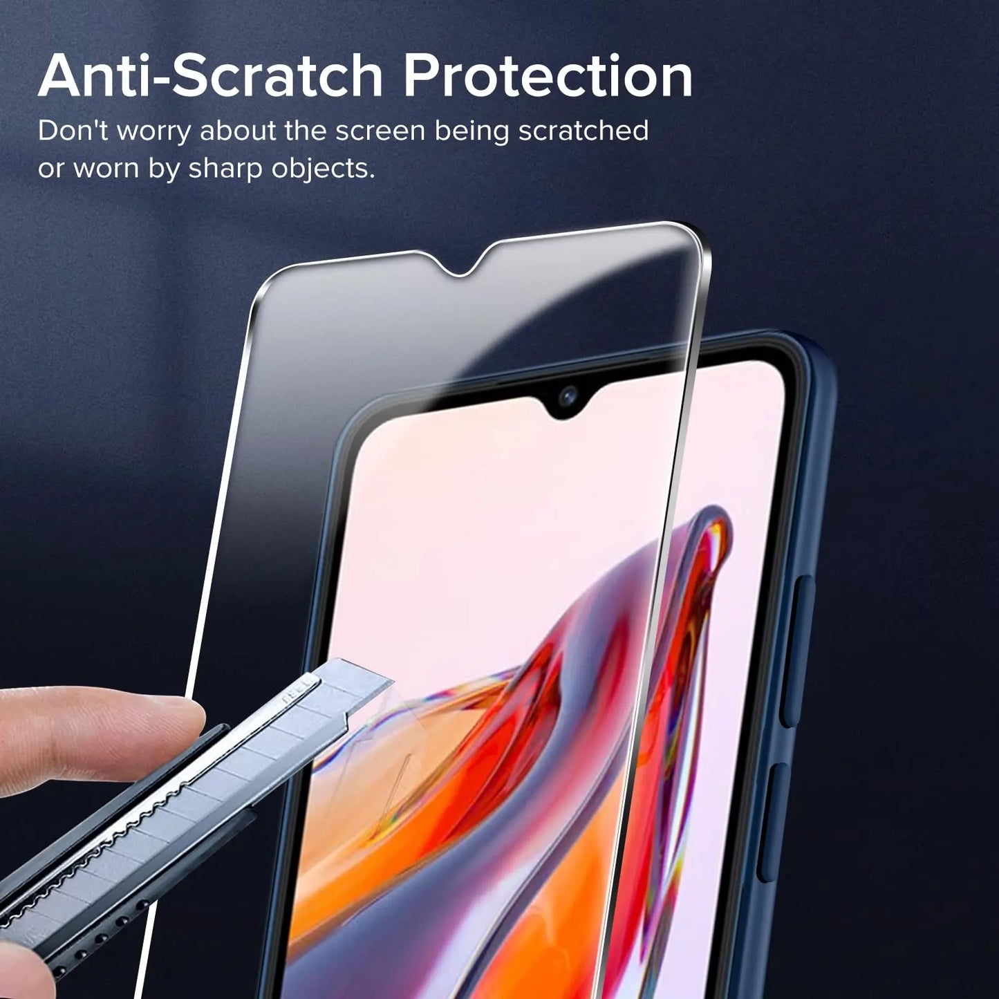 Screen Protector For Redmi 12C Xiaomi, Tempered Glass HD Crystal 9H High Aluminum Anti Scratch Case Friendly