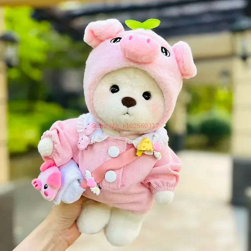 Clothes For 30cm Plush Toys Kawaii Plush Bear Doll Clothing Soft Bear White Brown Comfortable Cute Teddy Bear Kids Gift