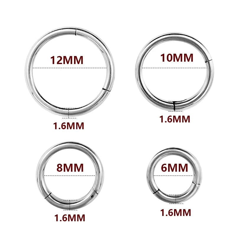 1PC Stainless Steel Nose Hoop Septum Piercing Clicker Hinged Segment Rings Lip Helix Daith Conch Cartilage Earrings Sexy Jewelry