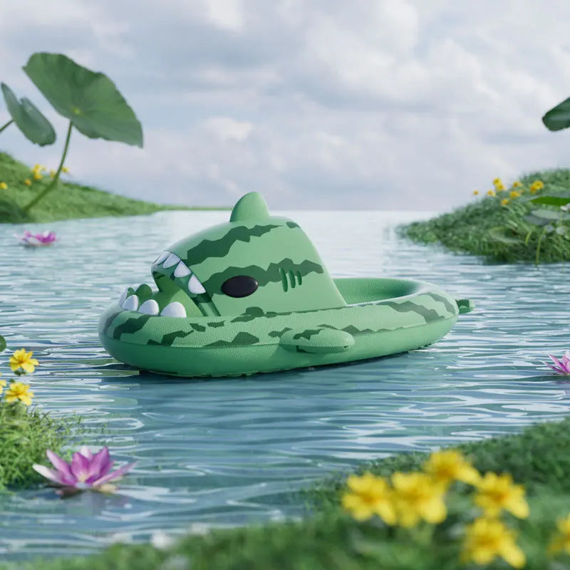 Women Shark Slippers Clapper flip flops House Cloud Platform Slides Summer Beach Sandals Men Male Shoes Fish Dot Cat Female