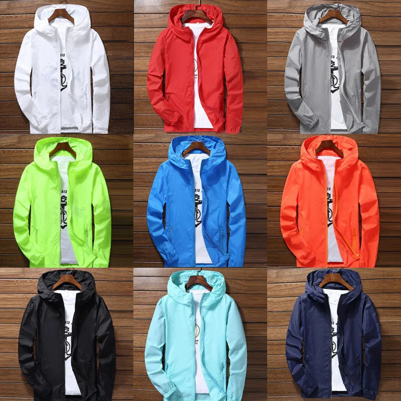 S-7XL Windproof Quick Dry Coat Ultra-Light Waterproof Jacket Men Women UV Outwear Camping Hiking Cycling Running Sport Rain Coat