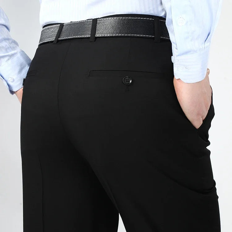 Big Size 29-56 Summer 2023 Wrinkle-Resistant Black Suit Pants Mens Clothing Baggy Double Pleated Classic Dress Pants Trousers