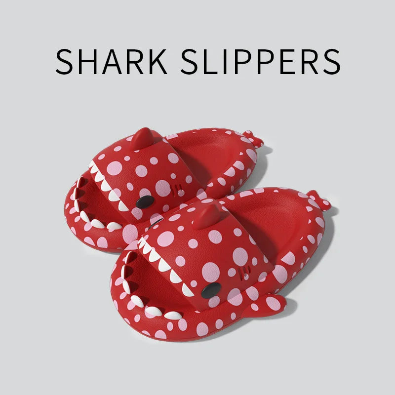 Women Shark Slippers Clapper flip flops House Cloud Platform Slides Summer Beach Sandals Men Male Shoes Fish Dot Cat Female