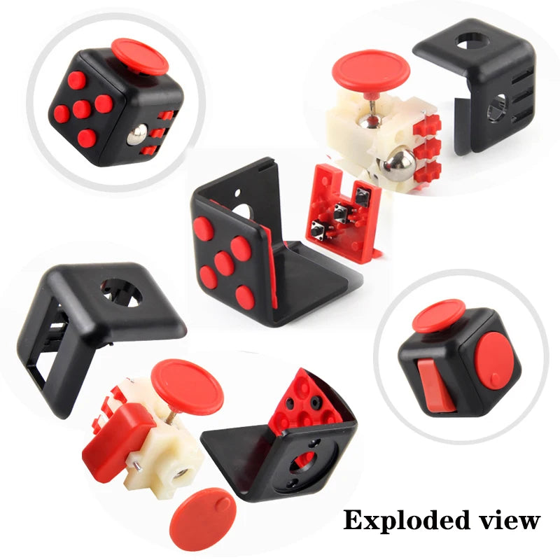 6/12 Sides Cube Decompression Toy Rainbow Stress Relief Autism ADHD OCD Anxiety Sensory Toys Fingertip Desk Toy for Kids Adult