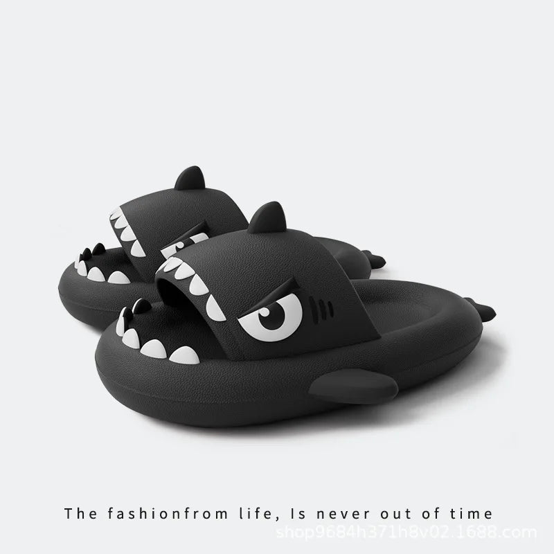 Women Shark Slippers Clapper flip flops House Cloud Platform Slides Summer Beach Sandals Men Male Shoes Fish Dot Cat Female