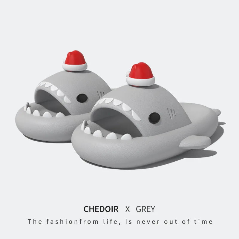 Women Shark Slippers Clapper flip flops House Cloud Platform Slides Summer Beach Sandals Men Male Shoes Fish Dot Cat Female