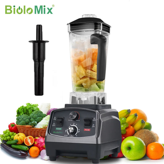 BioloMix 3HP 2200W Heavy Duty Grade Timer Blender Mixer Juicer Fruit Food Processor Ice Smoothies BPA Free 2L Jar