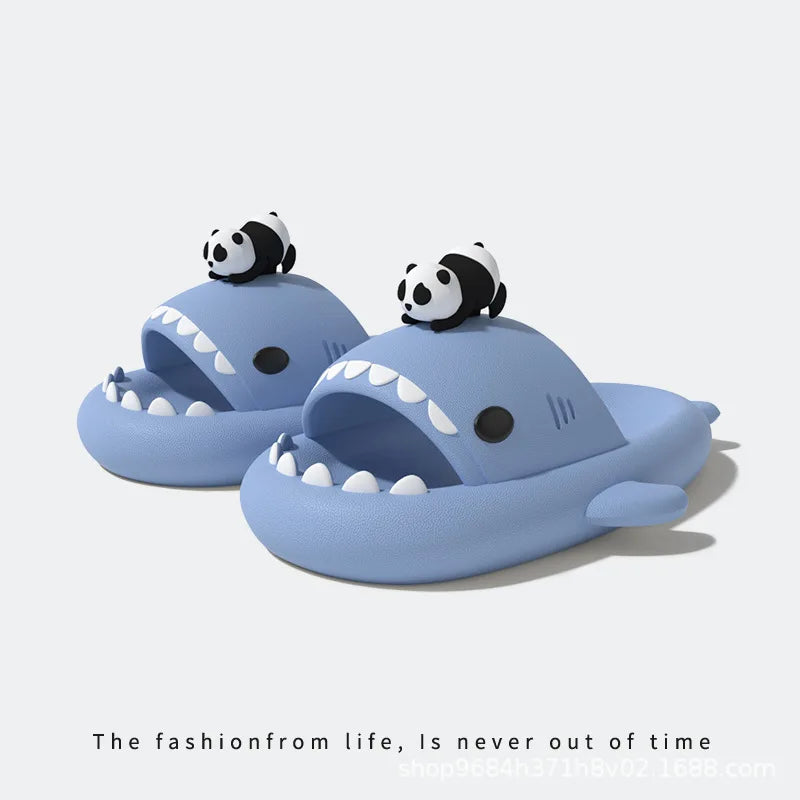Women Shark Slippers Clapper flip flops House Cloud Platform Slides Summer Beach Sandals Men Male Shoes Fish Dot Cat Female