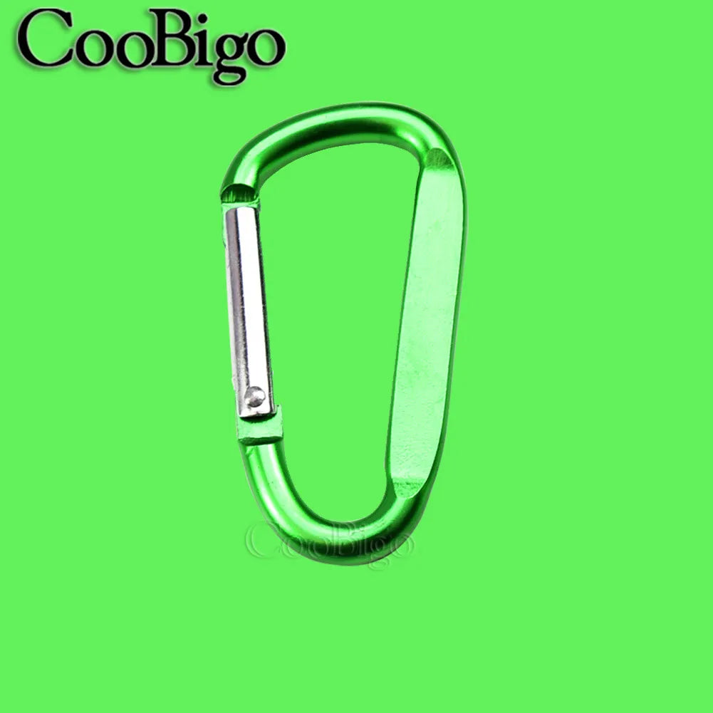 Aluminum Carabiner Key Holder Snap Hook Clip Keychain Keyring Keyfob D Ring Buckle Bottle Hanger Men Outdoor Sport Accessory 2pc