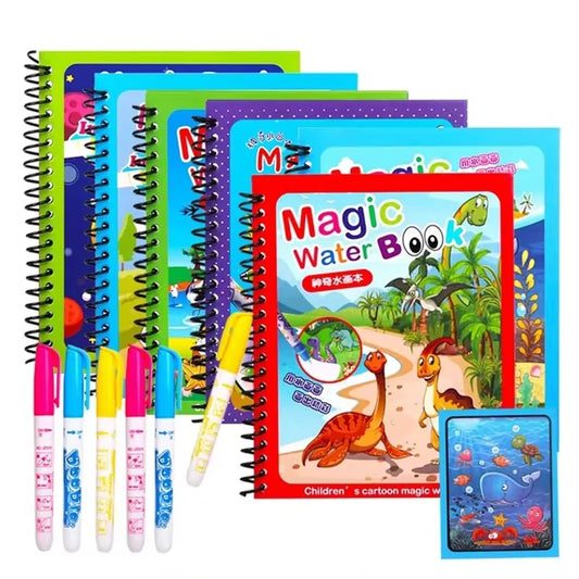 Reusable Magic Water Coloring Book Drawing Book for Kids Toddler Painting Book Montessori Educational Learning Toys