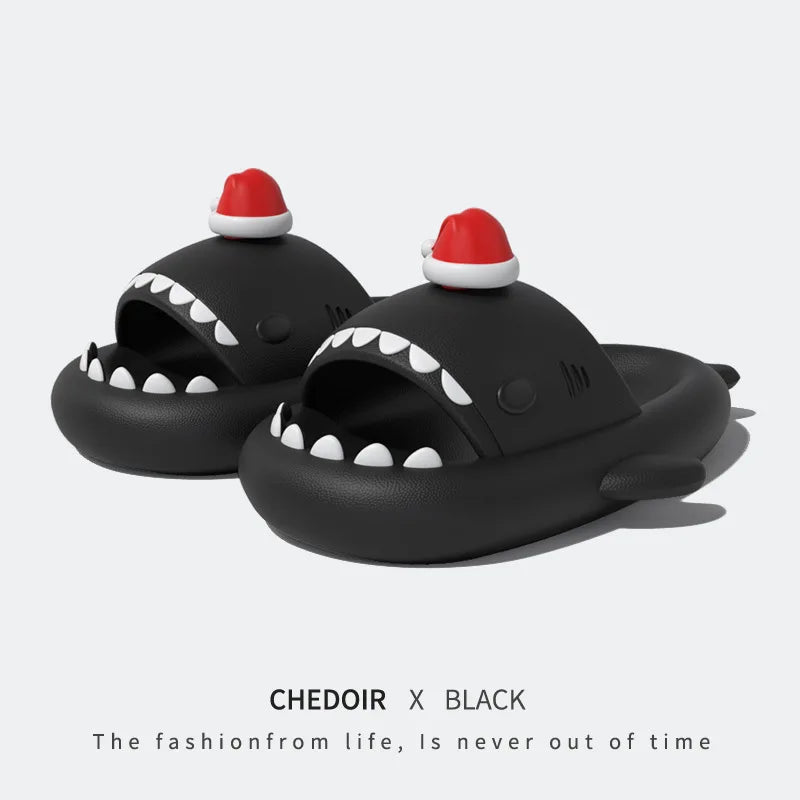 Women Shark Slippers Clapper flip flops House Cloud Platform Slides Summer Beach Sandals Men Male Shoes Fish Dot Cat Female
