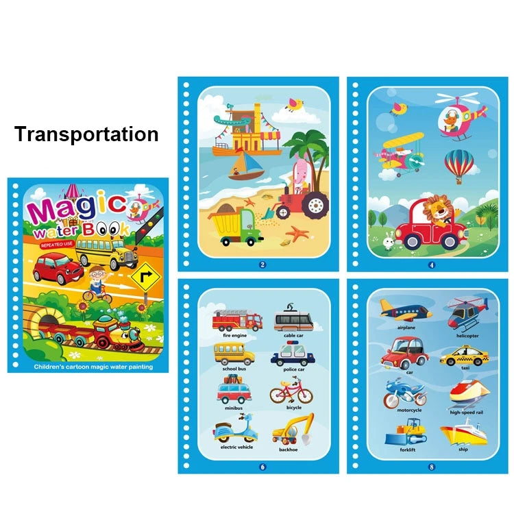 Reusable Magic Water Coloring Book Drawing Book for Kids Toddler Painting Book Montessori Educational Learning Toys