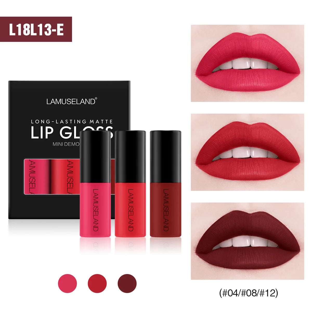 Mini 12 Colors Liquid Lip Gloss Waterproof Non-stick 24 Hours Long Lasting Velvet Matte Lipstick Lip Gloss Cosmetic Makeup Care