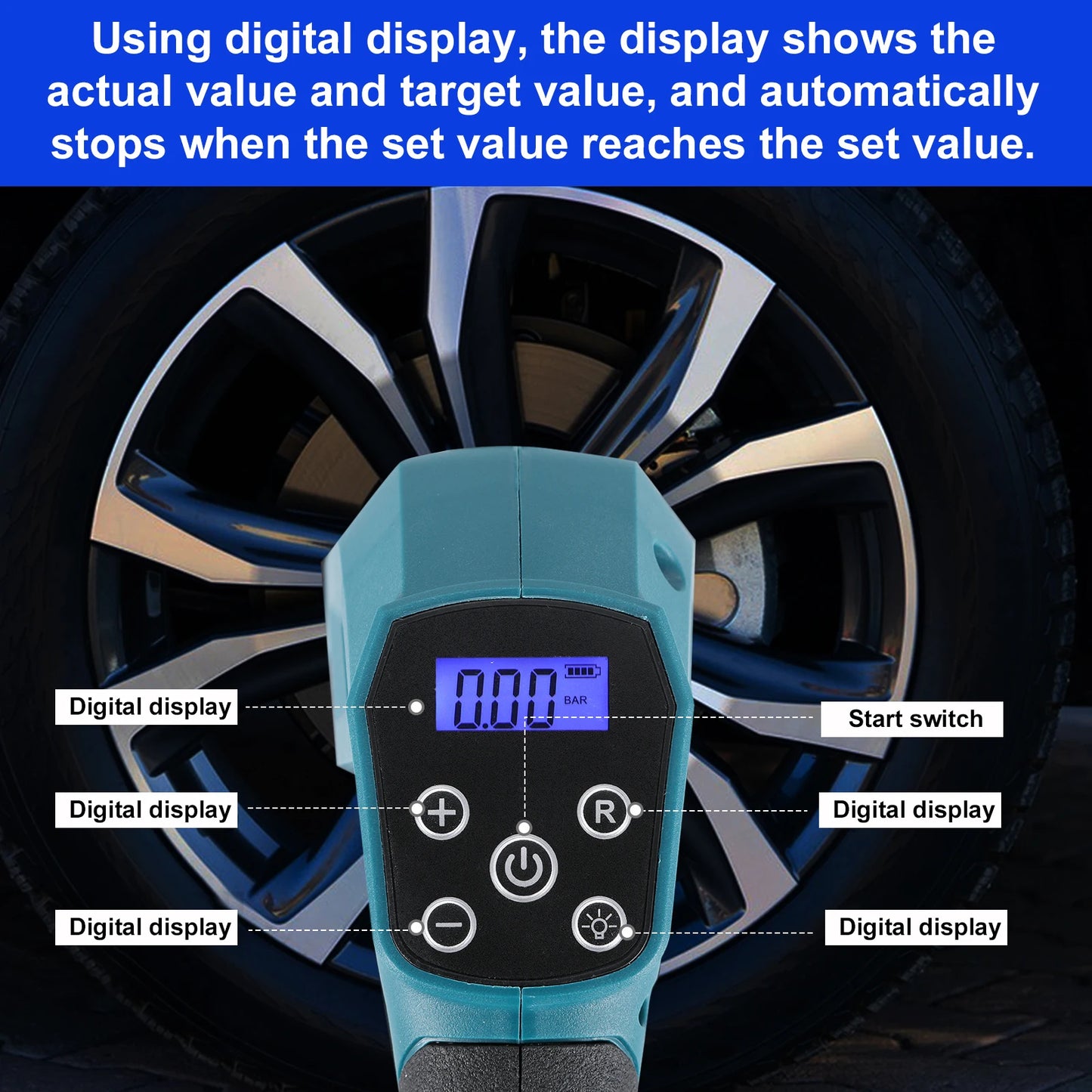 Cordless Electric Air Pump For Car Bicycle Tires Balls Portable Car Tire Inflator Air Compressor For Makita 18V Battery