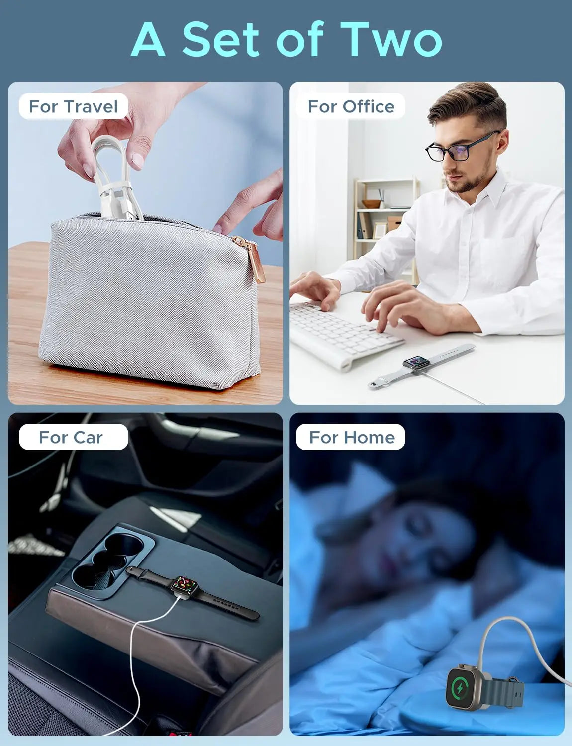 2024 Magnetic Wireless USB A Fast Charger for Apple Watch Ultra Series 9 8 7 6 SE Type C Cable Charging for iWatch Series 5 3 2