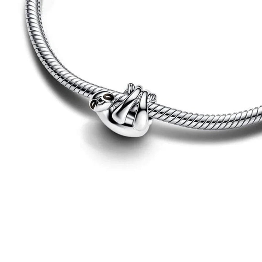Cute Hanging Sloth Charm Fit Original Pan Bracelet DIY Women Jewelry Gift Sweet Animals Beads 2024 New Arrivals