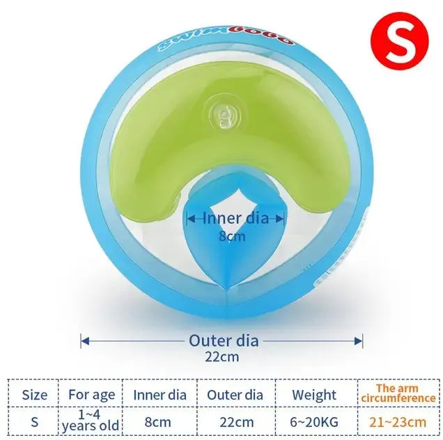 Swimbobo Children Swimming Arm Circle Boys and Girls Swimming Arm Circle Green Orange Thickened Inflatable Water Sleeve Toy