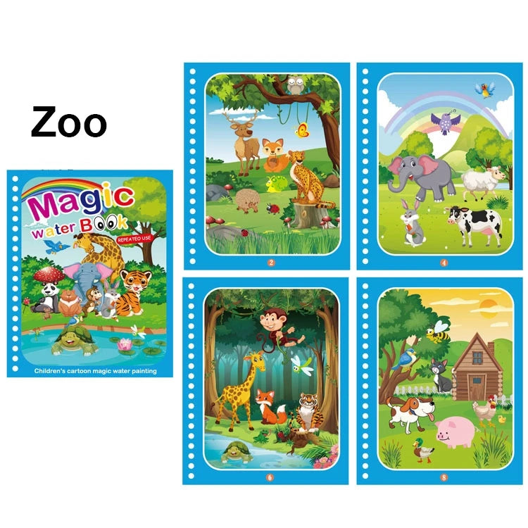 Reusable Magic Water Coloring Book Drawing Book for Kids Toddler Painting Book Montessori Educational Learning Toys