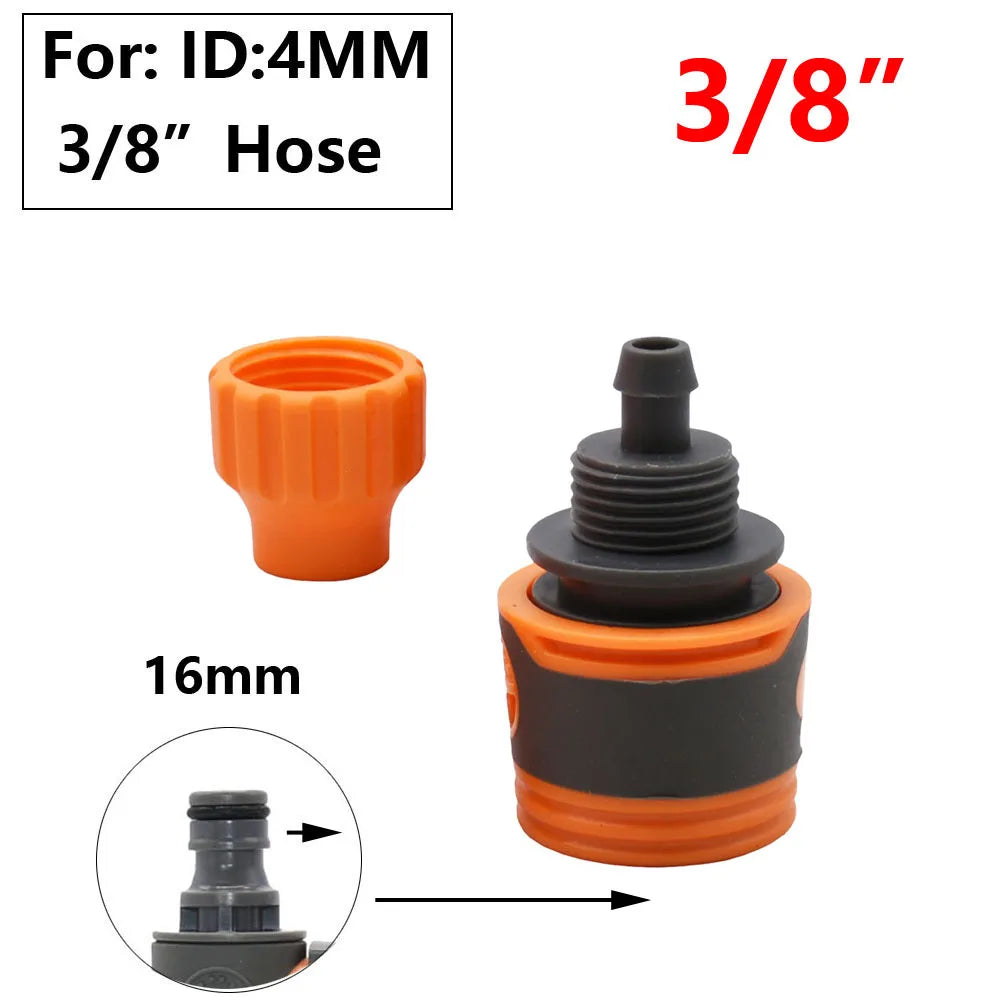Garden Hose Quick Connector 1/2 3/4 1 Inch Pipe Coupler Stop Water Connector 16/20/32mm Repair Joint Irrigation System Fitting