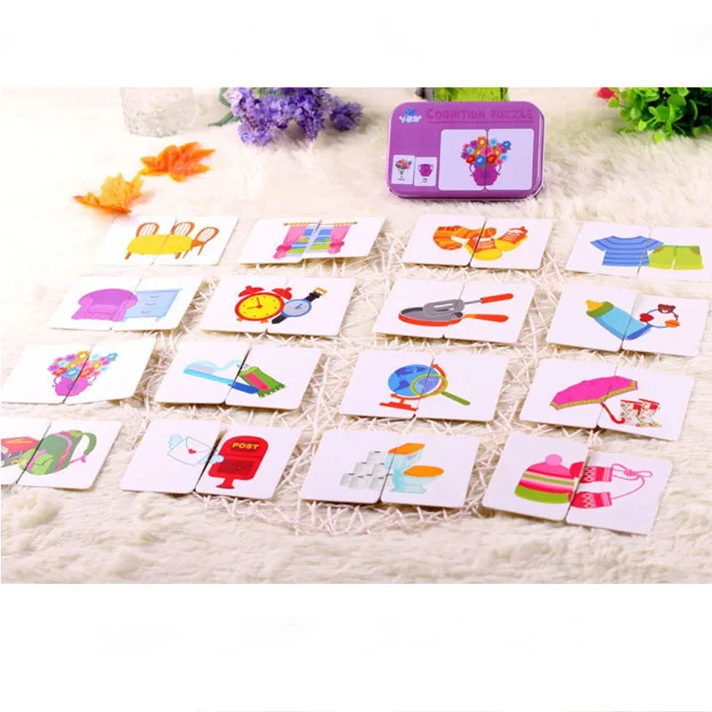 Kids Animal Puzzles for Toddlers 1 2 3 Years Boys Girls Learning Animals Memory Card Matching Game Educational Toys For Children