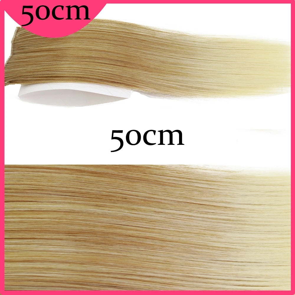 MERISI HAIR Synthetic Invisable Straight Hair Pads Clip In One Piece 2Clips Increase hair volume Hair Extensions Top Side Cover