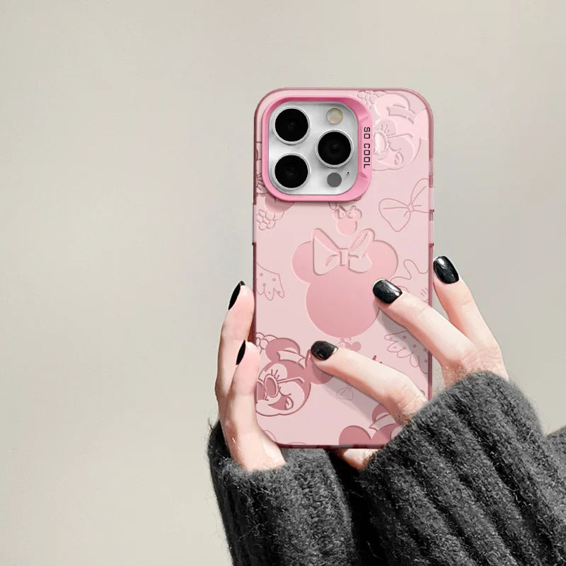 Mickeys Minnies Mouses Back Shadow Phone Case For iPhone 16 16e 15 14 13 12 11Pro Max 7 8 Plus XR XS MAX MINI Y2K Back Cover