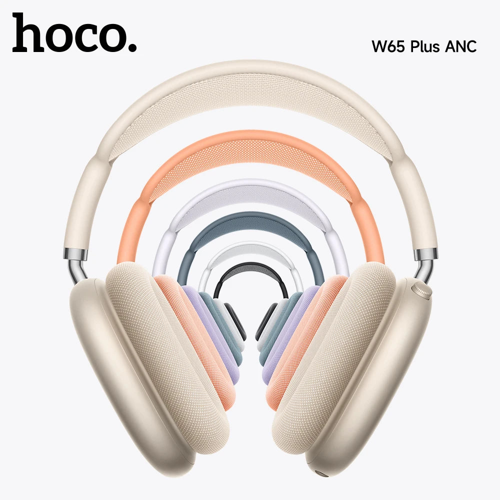 HOCO W65 Plus AirPods Max ANC Noise Reduction Bluetoothe Headphone Over Ear Big Earphones Hifi Headsets With Magnetic Earmuffs