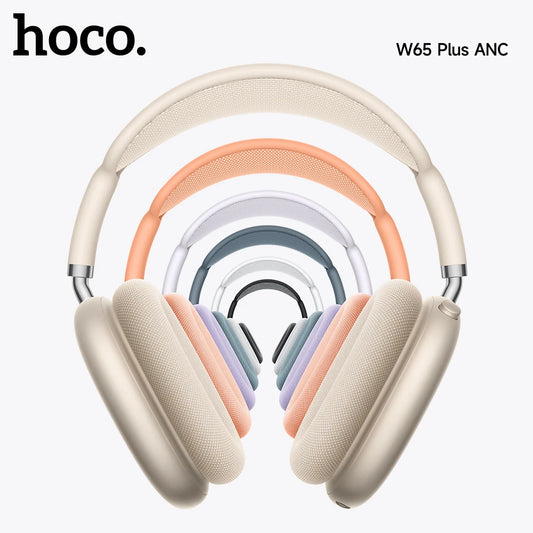 HOCO W65 Plus AirPods Max ANC Noise Reduction Bluetoothe Headphone Over Ear Big Earphones Hifi Headsets With Magnetic Earmuffs