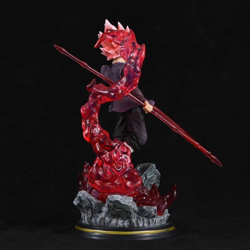 28CM Dragon Ball Z Zamasu Anime Figure Black Goku Action Figurine PVC GK Statue with Light Base Collection Model Decor Toy Gift
