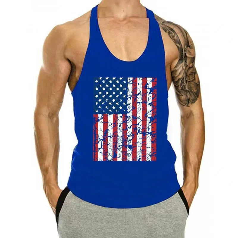 Summer Y Back Gym Stringer Tank Top Men Cotton Clothing Bodybuilding Sleeveless Shirt Fitness Vest Muscle Singlets Workout Tank