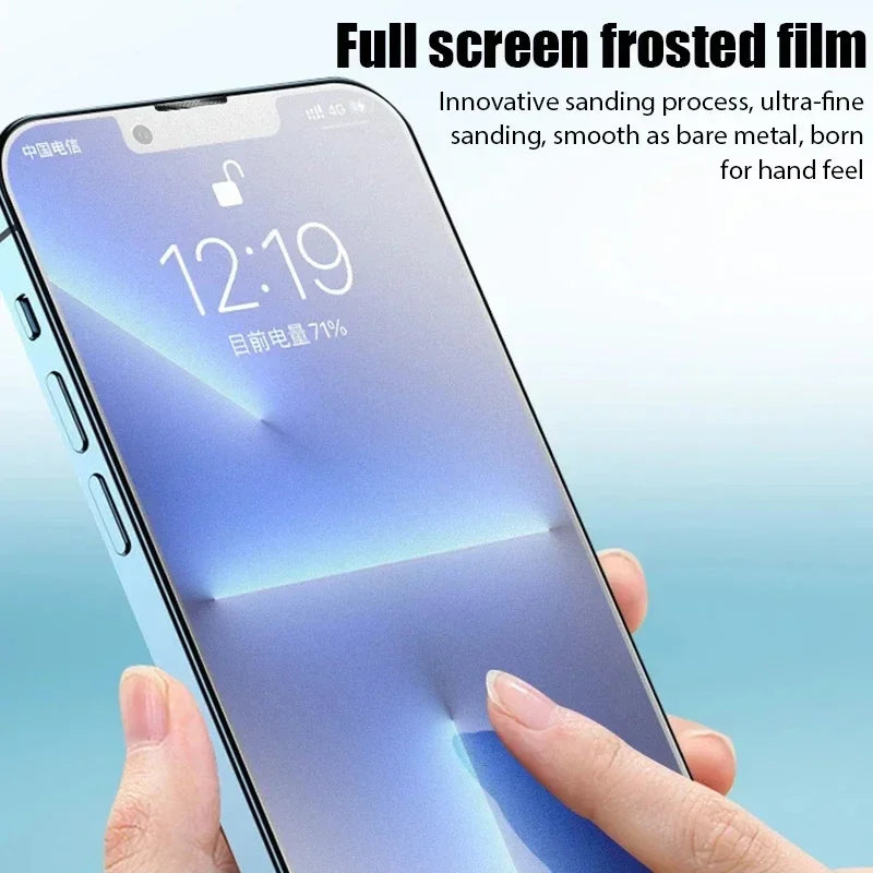 4Pcs Matte Tempered Glass For iPhone 14 13 12 11 15 Pro Max 7 8 16 Plus Frosted Screen Protector For iPhone 13 Mini X XR XS MAX