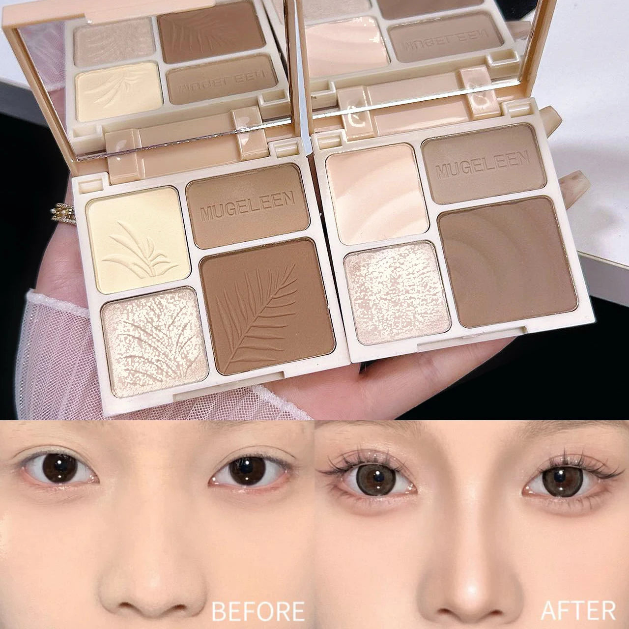 4 Colors Highlighter Contour 3D Facial Bronzer Cosmetic Brightening Beige Matte Highlights Palette Eye Shadow Nose Powder Makeup