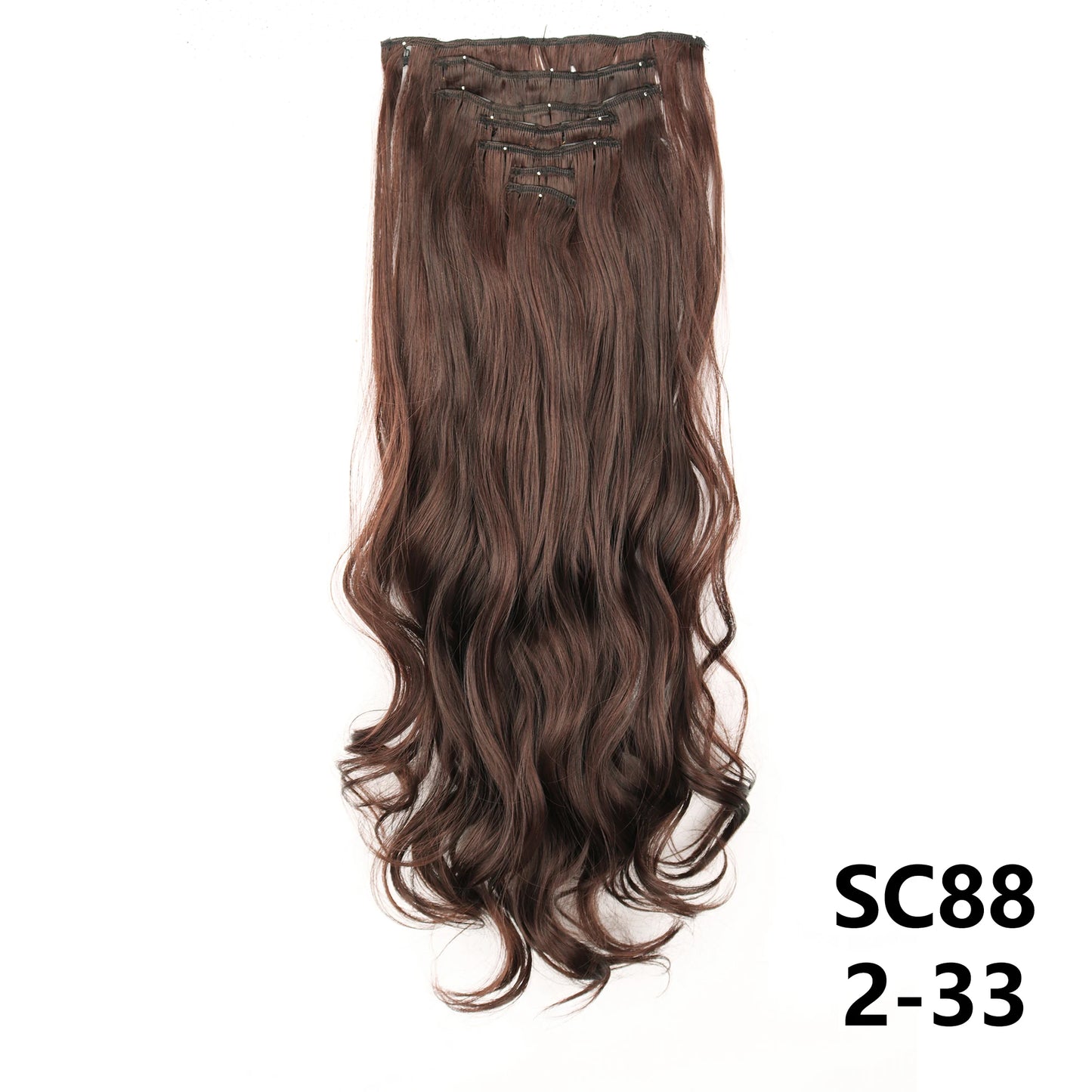 Long Straight Synthetic 16 Clips In Hair Extensions 7Pcs/Set High Temperature Fiber Black Brown Blonde Hairpiece For Women