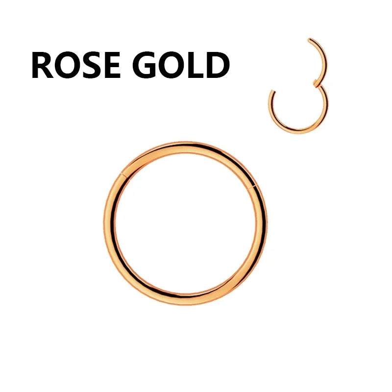 1PC Stainless Steel Nose Hoop Septum Piercing Clicker Hinged Segment Rings Lip Helix Daith Conch Cartilage Earrings Sexy Jewelry