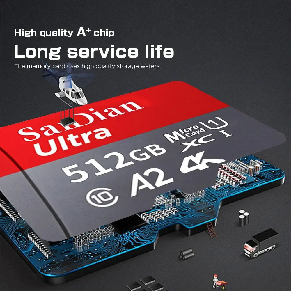 Original Flash Card 512GB Memory Card Large Capacity Micro TF Card 128GB 256GB High Speed SD Cards for PC/Phone/Camera/Mac