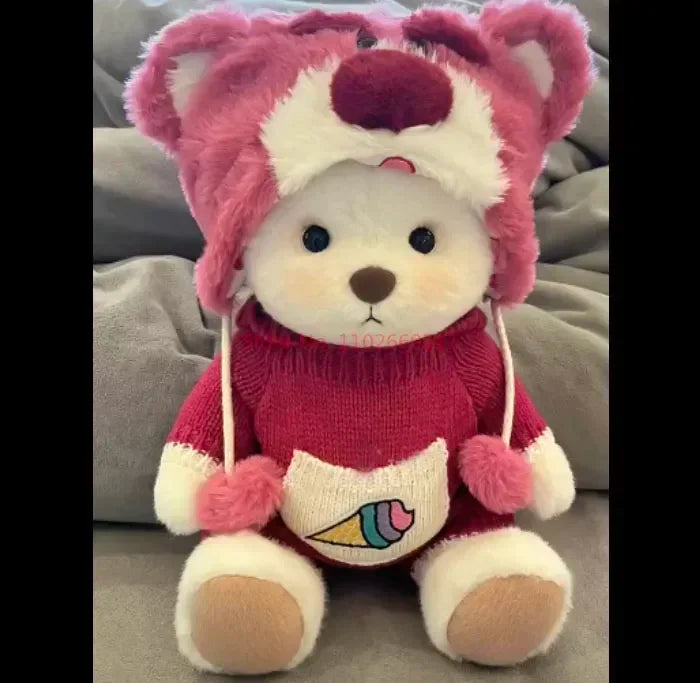 Clothes For 30cm Plush Toys Kawaii Plush Bear Doll Clothing Soft Bear White Brown Comfortable Cute Teddy Bear Kids Gift