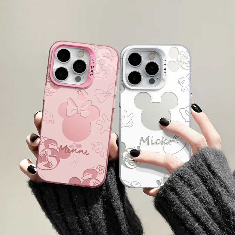 Mickeys Minnies Mouses Back Shadow Phone Case For iPhone 16 16e 15 14 13 12 11Pro Max 7 8 Plus XR XS MAX MINI Y2K Back Cover