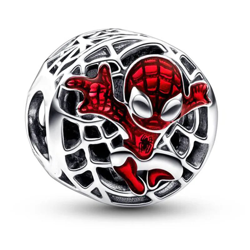 Disney Mickey Minnie Ice and Snow Princess Cartoon Series Pendant DIY Large Hole Zinc Charm Jewelry