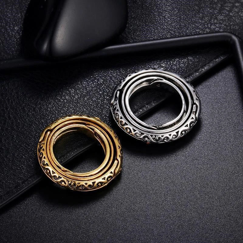 Vintage Astronomical Ball Alloy Men's and Women's Rings Creative Complex Rotating Cosmic Ring Deformable Rotating Ring Necklace