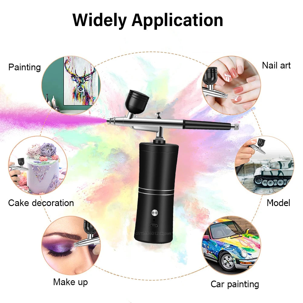 Airbrush with Compressor Airbrush Painting Mini Spray Gun for Painting Wireless Electric Paint Gun Airbrush Kit with Compressor
