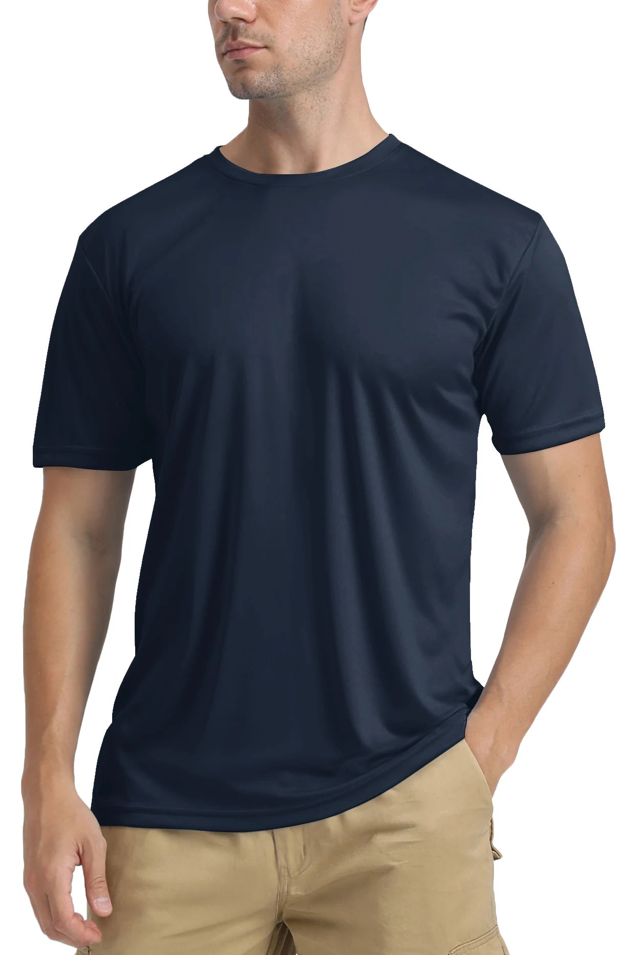 TACVASEN UPF 50+ Soft Summer T-shirts Men's Anti-UV Skin Sun Protection Performance Shirts Gym Sports Casual Fishing Tee Tops