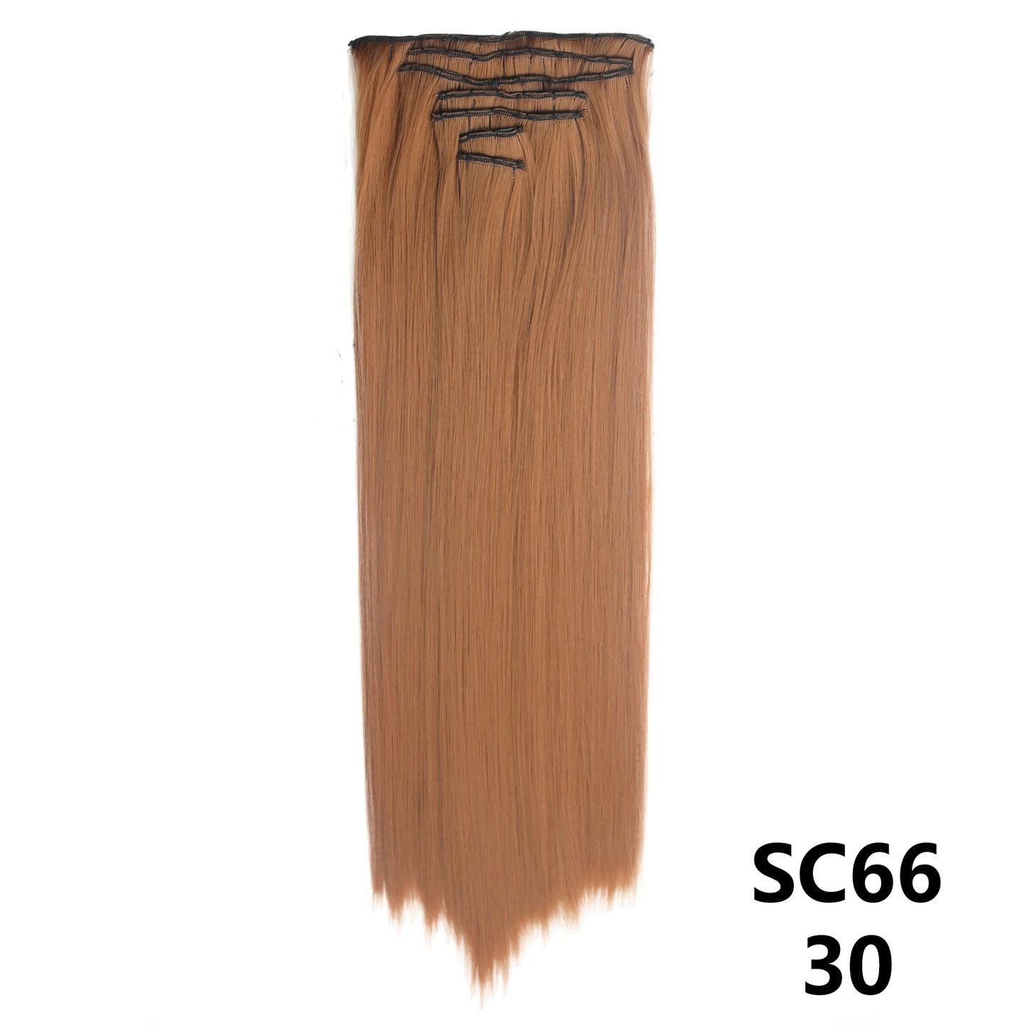 Long Straight Synthetic 16 Clips In Hair Extensions 7Pcs/Set High Temperature Fiber Black Brown Blonde Hairpiece For Women