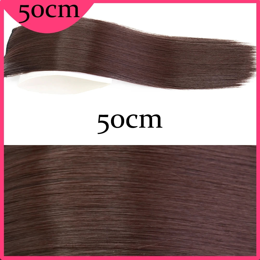 MERISI HAIR Synthetic Invisable Straight Hair Pads Clip In One Piece 2Clips Increase hair volume Hair Extensions Top Side Cover