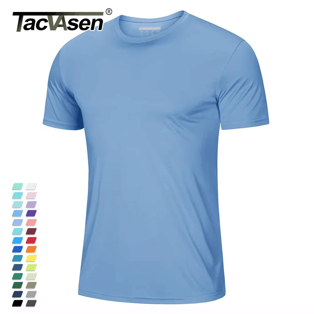 TACVASEN UPF 50+ Soft Summer T-shirts Men's Anti-UV Skin Sun Protection Performance Shirts Gym Sports Casual Fishing Tee Tops