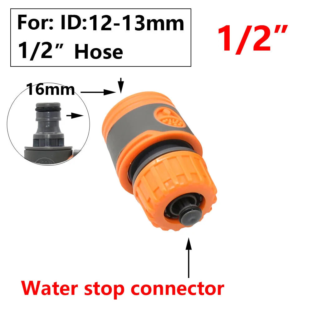 Garden Hose Quick Connector 1/2 3/4 1 Inch Pipe Coupler Stop Water Connector 16/20/32mm Repair Joint Irrigation System Fitting