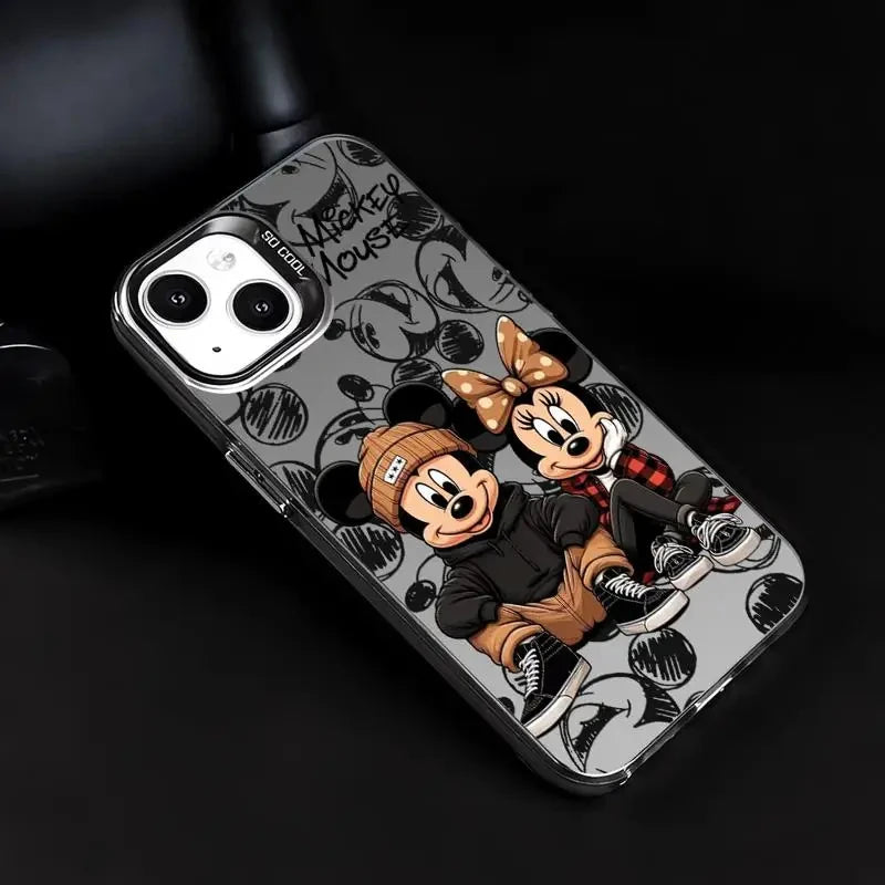 Disney Mickey Minnie Mouse Full Screen Phone Case for iPhone 16 15 14 13 12 11 ProMax 7 8 Plus XR XS MAX 13 Mini Cool Back Cover