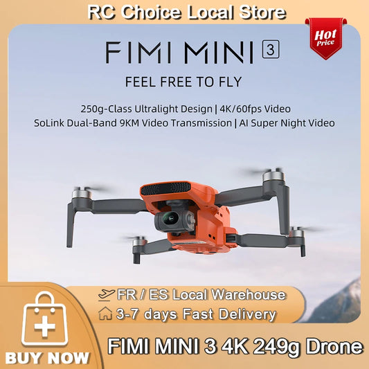 FIMI MINI 3 new Camera Drone 249g 4K 60fps AI Super Night Video 9KM flight distance1/2-inch 48MP Sensor mini pro drone