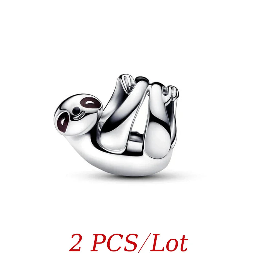 Cute Hanging Sloth Charm Fit Original Pan Bracelet DIY Women Jewelry Gift Sweet Animals Beads 2024 New Arrivals