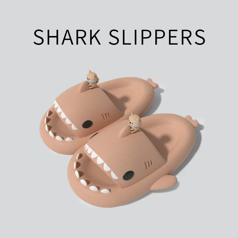 Women Shark Slippers Clapper flip flops House Cloud Platform Slides Summer Beach Sandals Men Male Shoes Fish Dot Cat Female